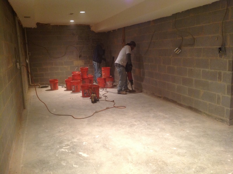 Installing A Basement Waterpoofing System in Baltimore